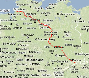 Karte des Elberadwegs